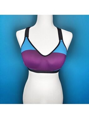 VSX Colorblock Sports Bra in Purple and Blue